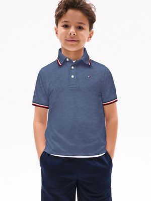 Kids' Tommy Wicking Polo, Blue Heather