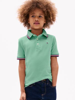 Kids' Tommy Wicking Polo, Frosted Evergreen