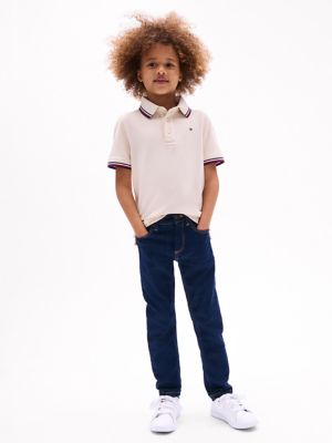 Kids' Tommy Wicking Polo, Beige Heather