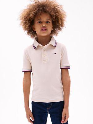 Kids' Tommy Wicking Polo, Beige Heather