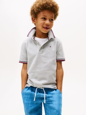 Kids' Tommy Wicking Polo, Grey Heather