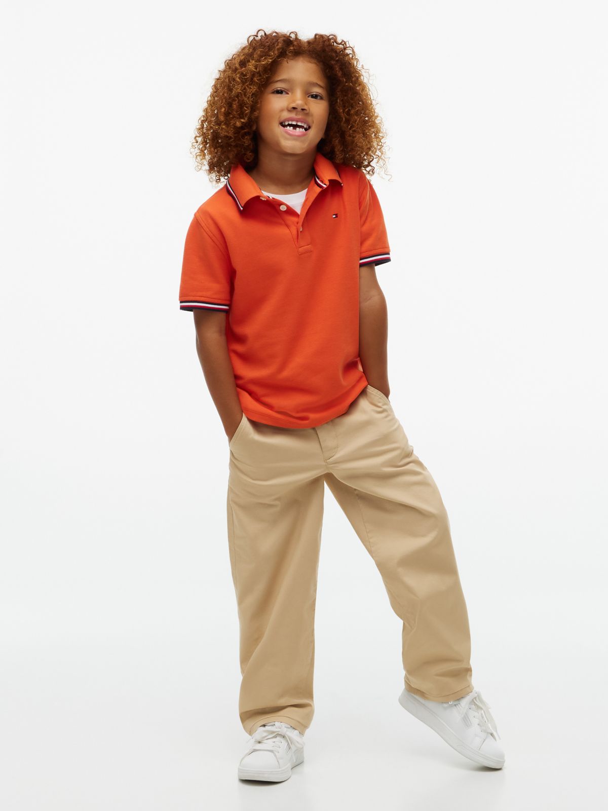 Kids' Tommy Wicking Polo — Brilliant Orange