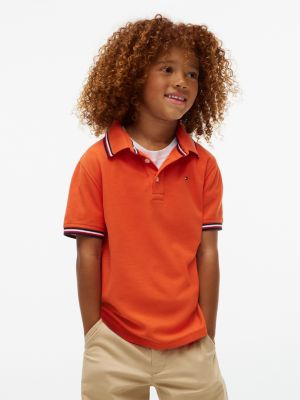 Kids' Tommy Wicking Polo, Brilliant Orange