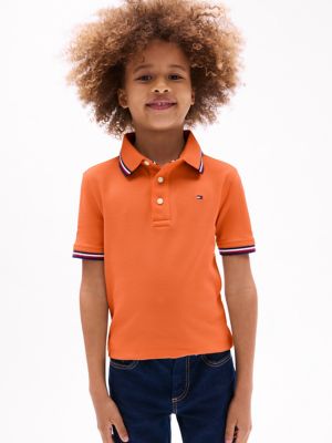 Kids' Tommy Wicking Polo, Exotic Orange