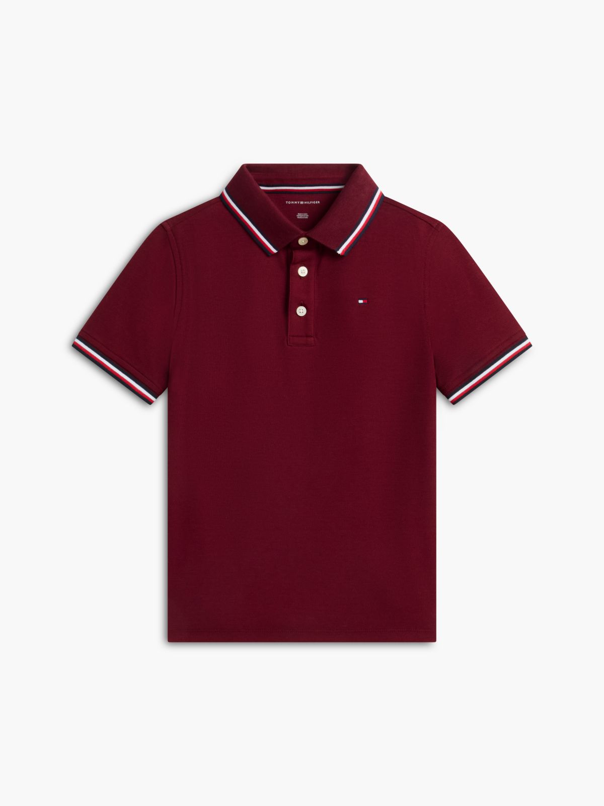Kids' Tommy Wicking Polo — Burgundy