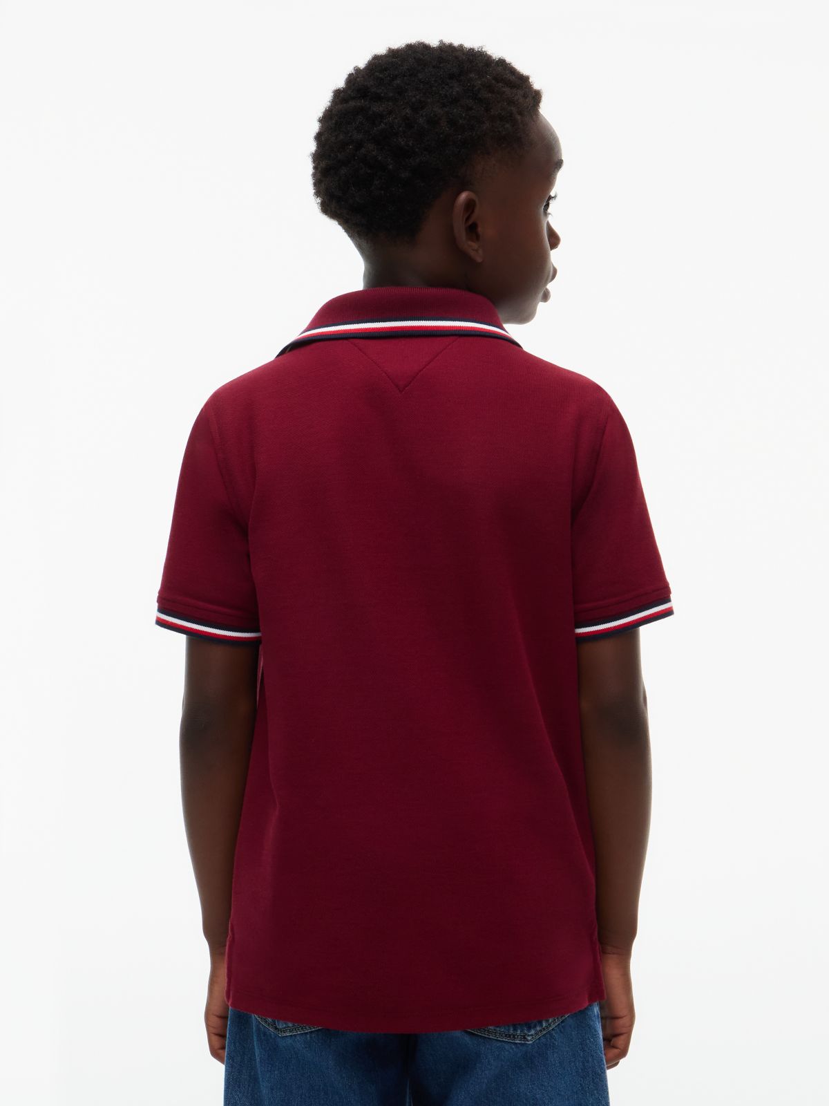 Kids' Tommy Wicking Polo — Burgundy