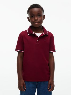 Kids' Tommy Wicking Polo, Burgundy