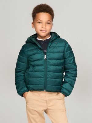 Tommy Hilfiger Boys Kids Water Resistant Packable Jacket Green XL