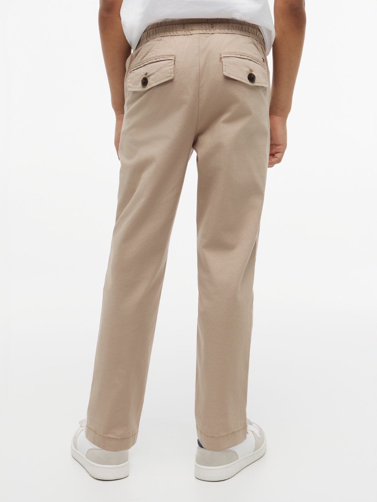 Kids' Paper-Touch Stretch Poplin Pant — Beige