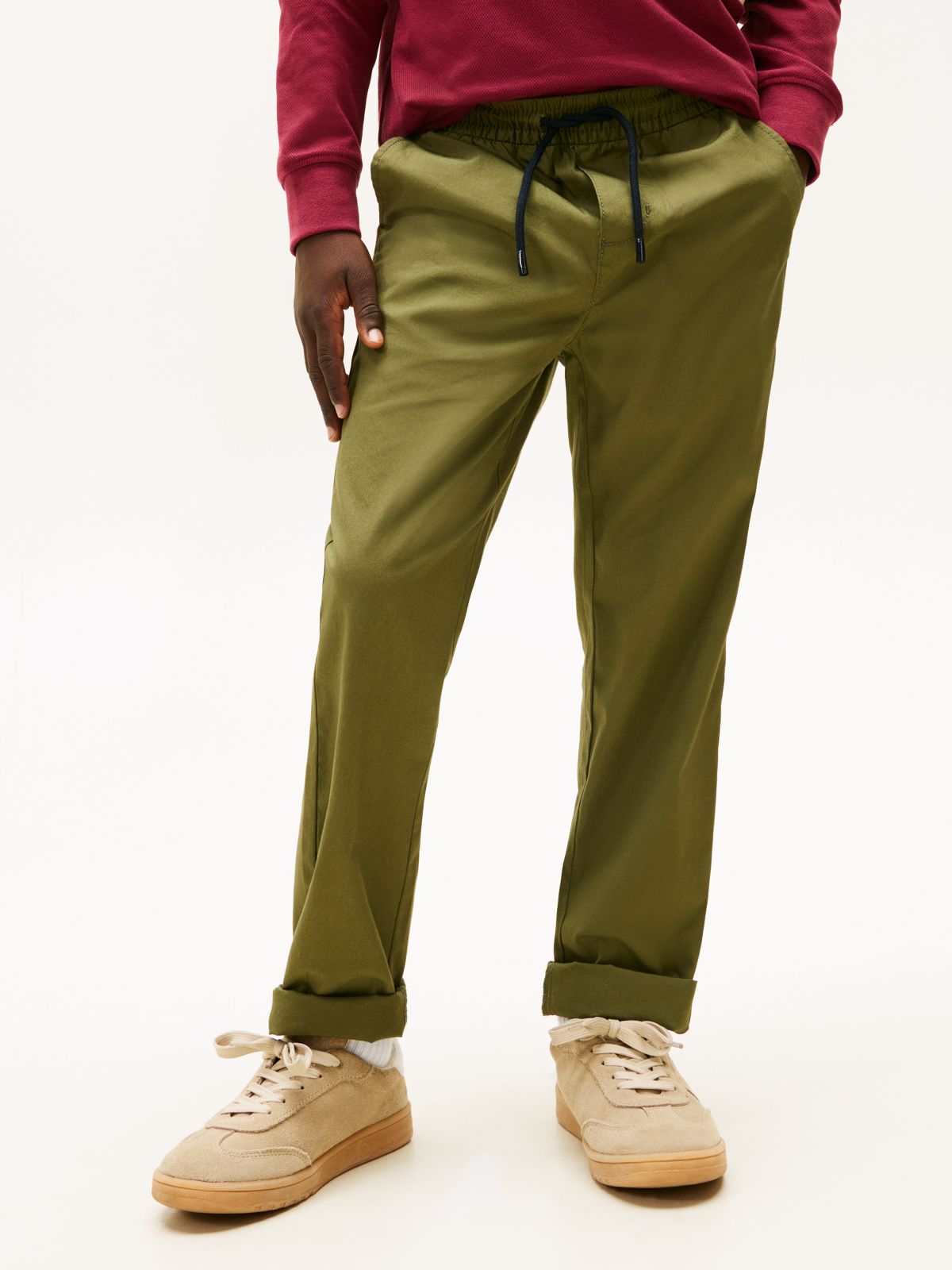 Kids' Paper-Touch Stretch Poplin Pant — Utility Olive