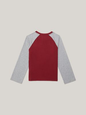 Kids' Raglan Colorblock T-Shirt, Rouge