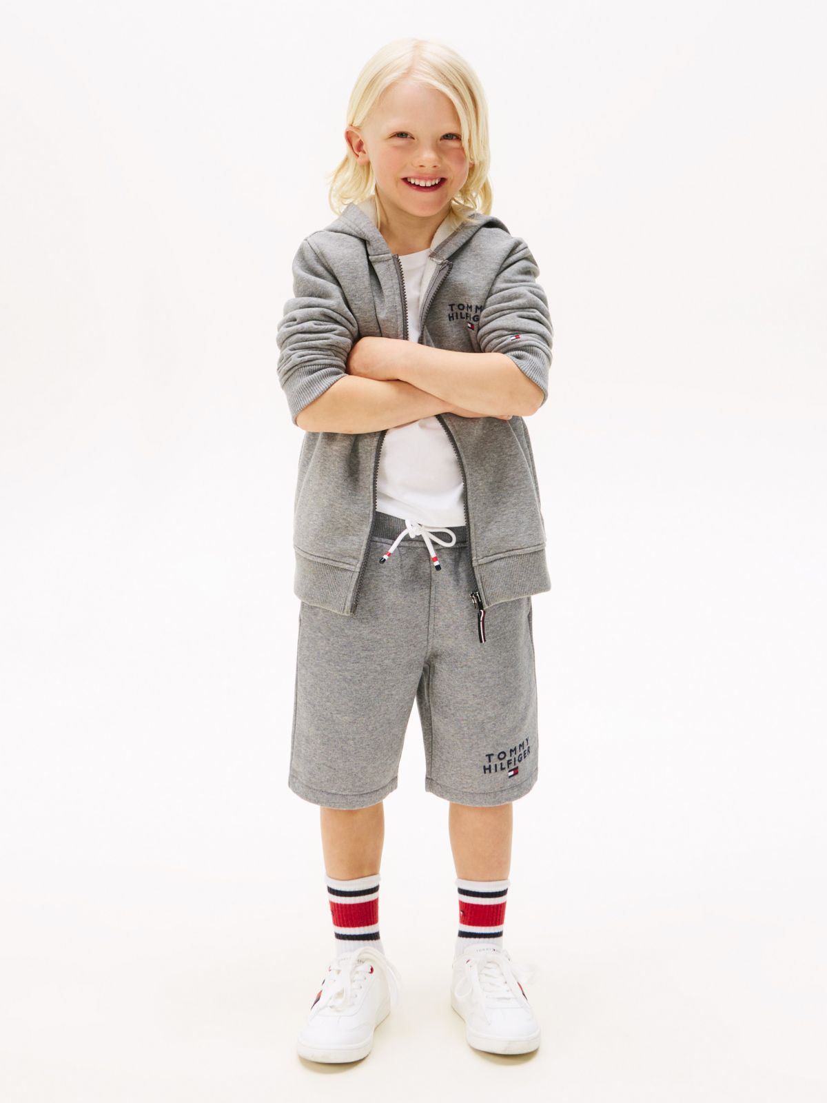 Kids' Hilfiger Logo Sweatshort — Grey Heather