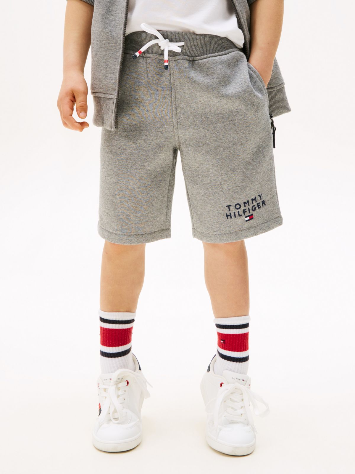 Kids' Hilfiger Logo Sweatshort — Grey Heather