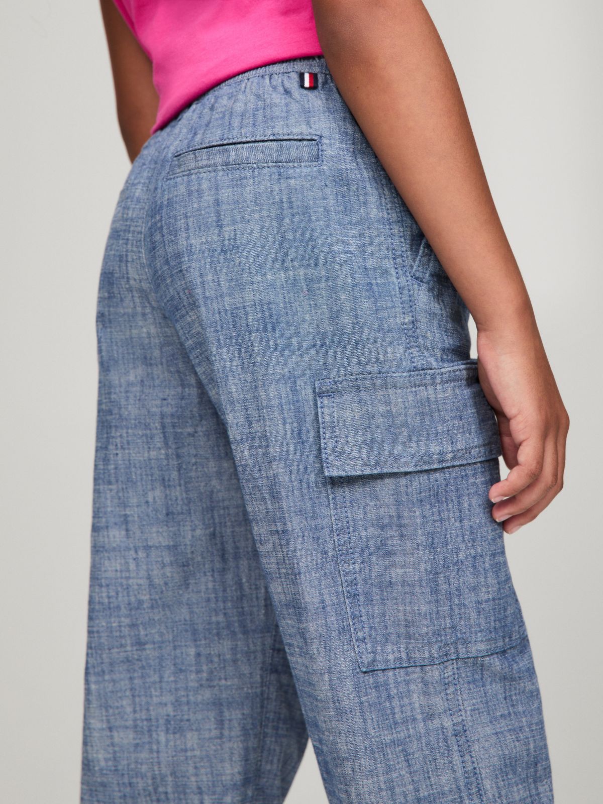 Kids' Stretch Chino Cargo Jogger — Dark Wash Chambray