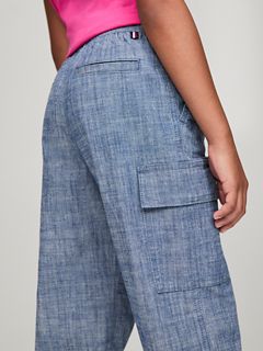 Kids' Stretch Chino Cargo Jogger — Dark Wash Chambray 3