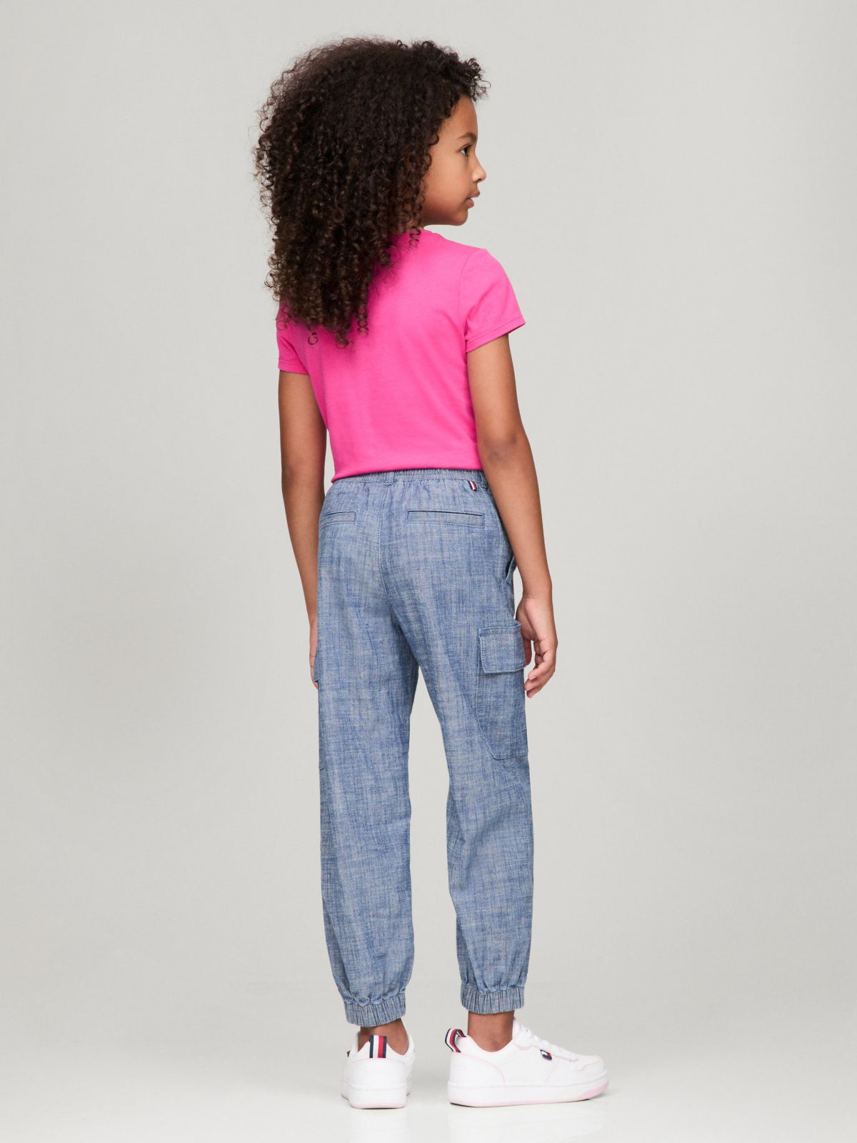 Kids' Stretch Chino Cargo Jogger — Dark Wash Chambray