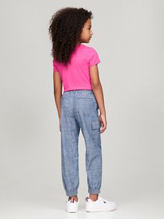 Kids' Stretch Chino Cargo Jogger — Dark Wash Chambray 4