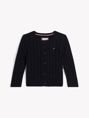 Babies' Cable Knit Cardigan, Navy