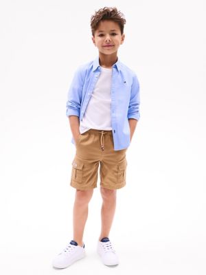 Kids' Drawstring Cargo Short, Pinecone Tan