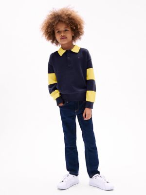 Kids' Rugby Stripe Sweater, Navy Multi