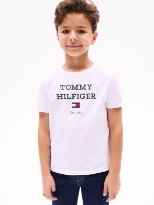Kids' Hilfiger Logo T-Shirt, Optic White