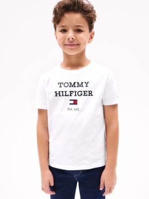 Kids' Hilfiger Logo T-Shirt, Optic White