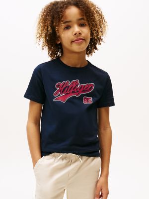 Kids' Script 85 Logo T-Shirt, Navy