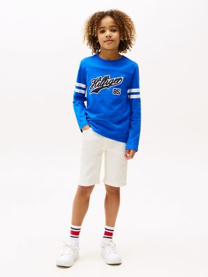 Kids' Long-Sleeve Script 85 Logo T-Shirt, Kettle Blue