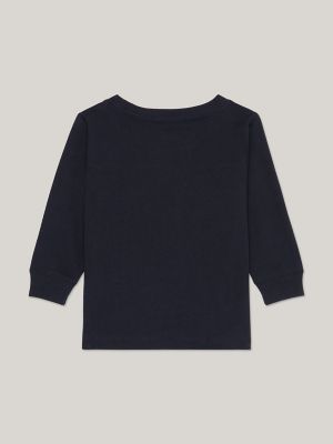 Babies' Long-Sleeve Flag Logo T-Shirt, Navy