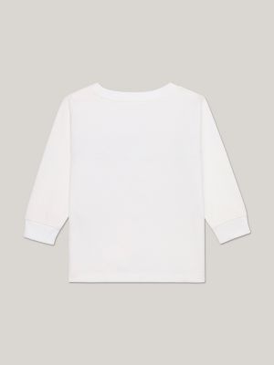 Babies' Long-Sleeve Flag Logo T-Shirt, Optic White