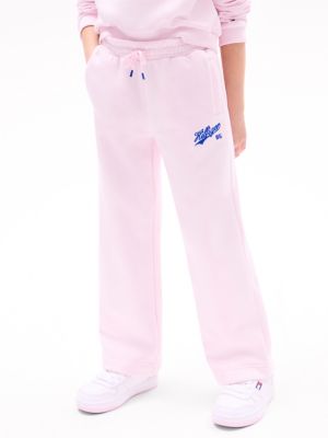 Kids' Script Logo Wide-Leg Sweatpant, Light Pink