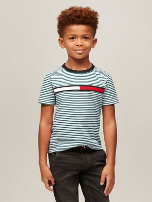 T shirt raye a logo drapeau pour enfant Tommy Hilfiger