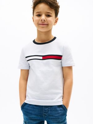 Kids' Flag Logo Stripe T-Shirt, Breezy Blue
