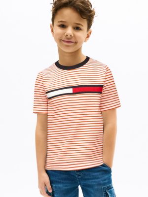 Kids' Flag Logo Stripe T-Shirt, Exotic Orange