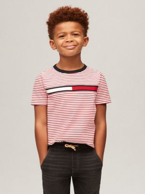 Kids' Flag Logo Stripe T-Shirt, Primary Red