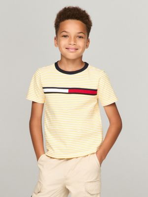 Kids' Flag Logo Stripe T-Shirt, Pollen