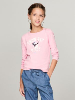 Kids' Snow Day Snowman T-Shirt, New Rose