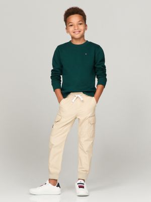 Kids' Solid Crewneck Sweatshirt, Cypress Green
