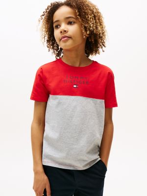 Kids' Hilfiger Logo Colorblock T-Shirt, Fireworks