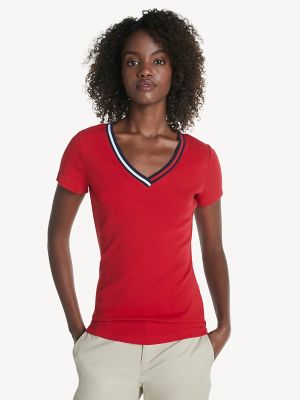 red tommy hilfiger shirt
