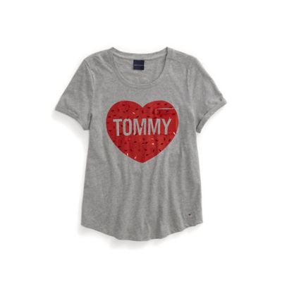 tommy hilfiger heart t shirt