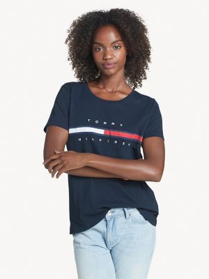 Tommy hilfiger flag store t shirt womens