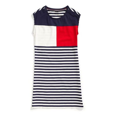 tommy hilfiger blue and white dress