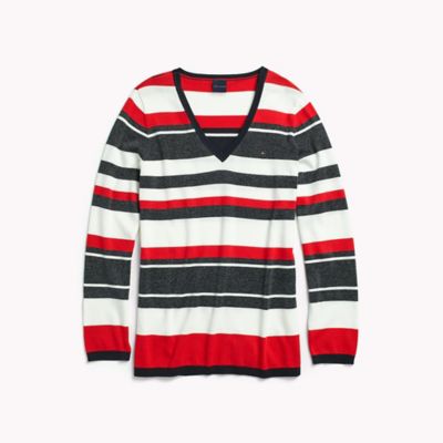 knit sweatshirt with shimmer stripes