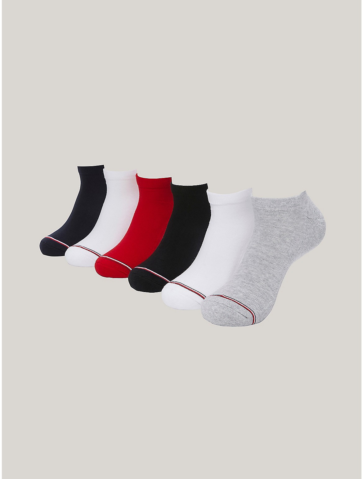 Tommy Hilfiger Ankle Sock 6pk In White/multi
