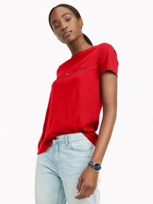 Embroidered Tommy Logo T-Shirt, Apple Red