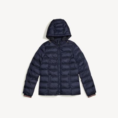 tommy jeans basic quilted hooded jacket