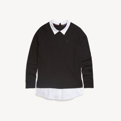 tommy hilfiger layered look sweater