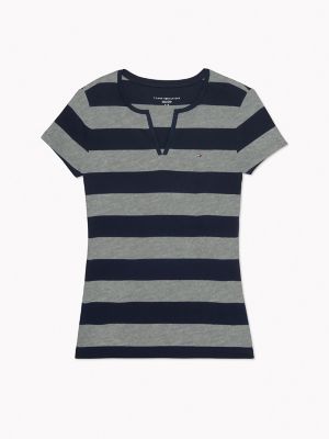 tommy hilfiger split neck t shirt