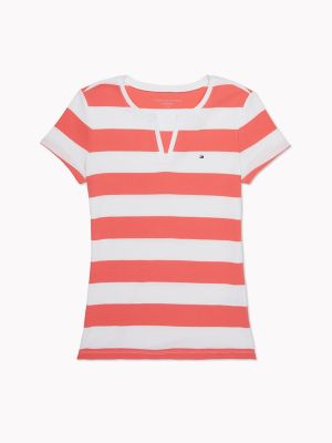 tommy hilfiger split neck t shirt